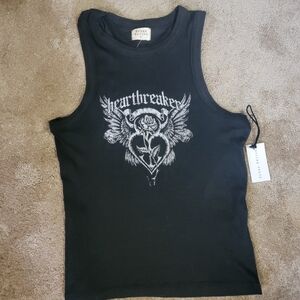 Black Heartbreaker Tank Top New W Tag Xl
